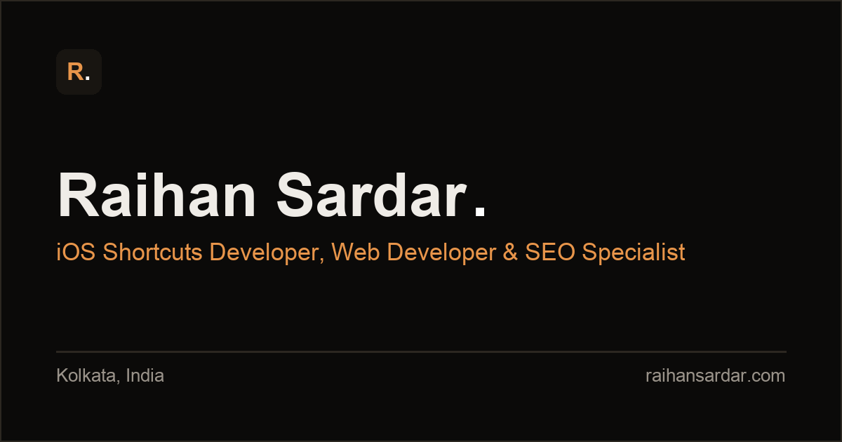Semrush Js Raihan Sardar | iOS Shortcuts Developer, Web Developer & SEO Specialist